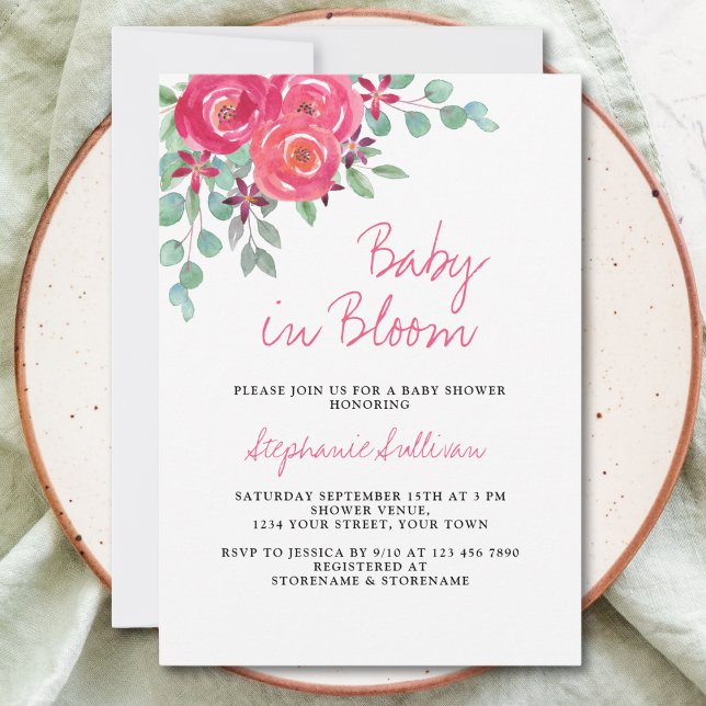 Baby in Bloom Girl's Baby Shower Invitation (Creator Uploaded)