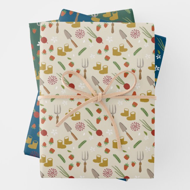 Baby in Bloom Growing Garden Baby Shower Wrapping Paper Sheet (In situ)