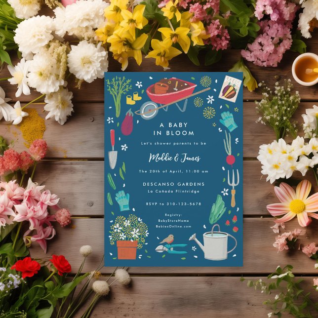 Baby In Bloom Growing Garden Family Baby Shower Invitation (Creator Uploaded)