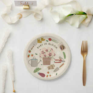 Baby In Bloom Growing Garden Family Baby Shower Paper Plate