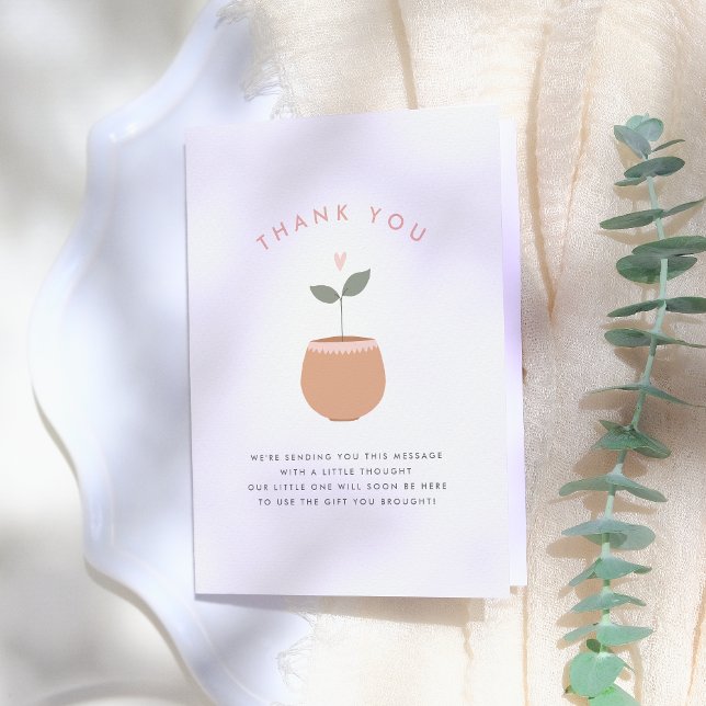 Baby In Bloom Heart Plant Baby Shower Thank You (Creator Uploaded)