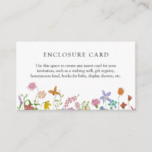 Baby in Bloom Insert Card Wildflower Shower