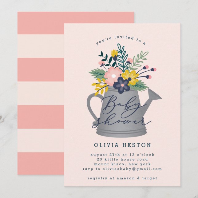 Baby in Bloom Invitation (Front/Back)