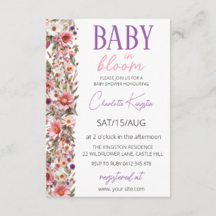Baby in Bloom Invitation, Wildflowers Baby Shower Enclosure Card
