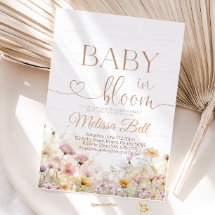Baby in Bloom Invitation, Wildflowers Baby Shower Invitation