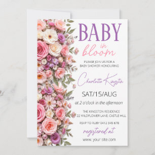 Baby in Bloom Invitation, Wildflowers Baby Shower  Invitation