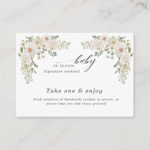baby in bloom ivory floral baby shower enclosure card