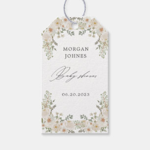 baby in bloom ivory floral baby shower gift tags