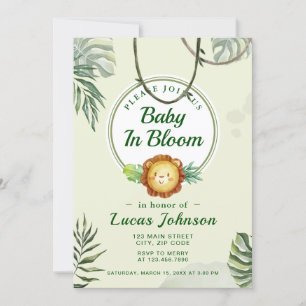 Baby in Bloom Jungle Shower Boy Invitation