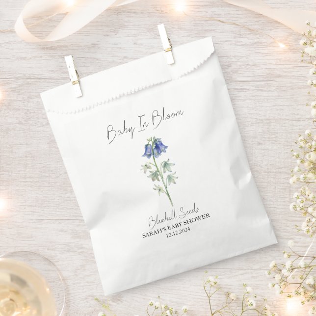 Baby In Bloom l Bluebell Seeds Baby Shower Favour Bags (Clipped)