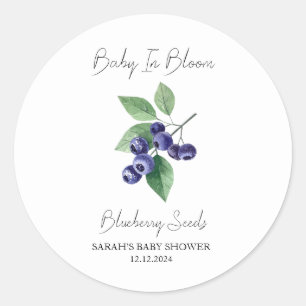 Baby In Bloom l Blueberry Seeds Baby Shower Classic Round Sticker