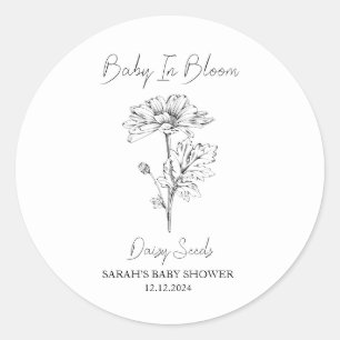 Baby In Bloom l Daisy Seeds Baby Shower Classic Round Sticker
