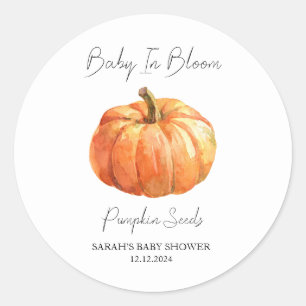 Baby In Bloom l Pumpkin Seeds Baby Shower Classic Round Sticker