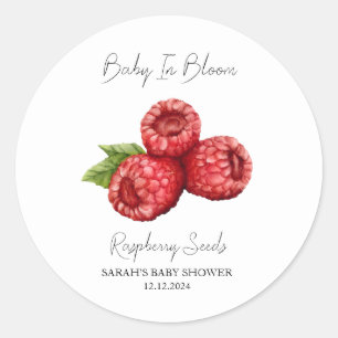 Baby In Bloom l Raspberry Seeds Baby Shower Classic Round Sticker