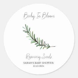 Baby In Bloom l Rosemary Seeds Baby Shower Classic Round Sticker