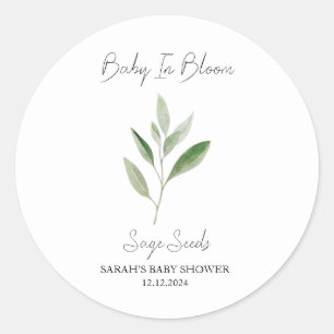 Baby In Bloom l Sage Seeds Baby Shower Classic Round Sticker