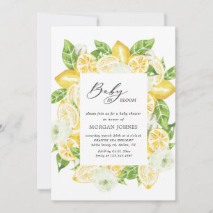 baby in bloom lemon bouquet baby shower Invitation
