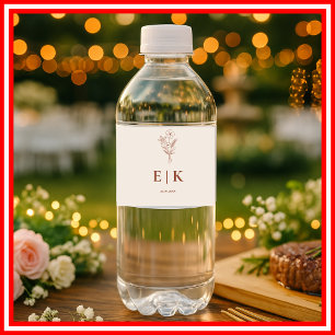 Baby in Bloom Modern Floral Water Bottle Label