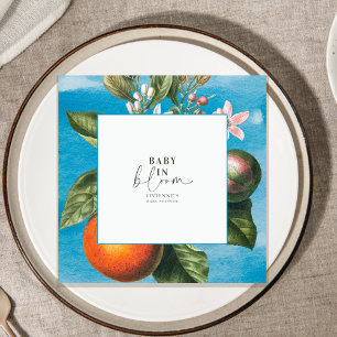 Baby in Bloom Orange Blossom Baby Shower Napkin