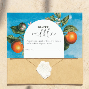 Baby in Bloom   Orange Blossom Diaper Raffle Enclosure Card