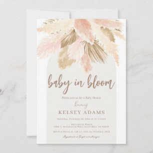 Baby in bloom pampas boho baby shower Invitation