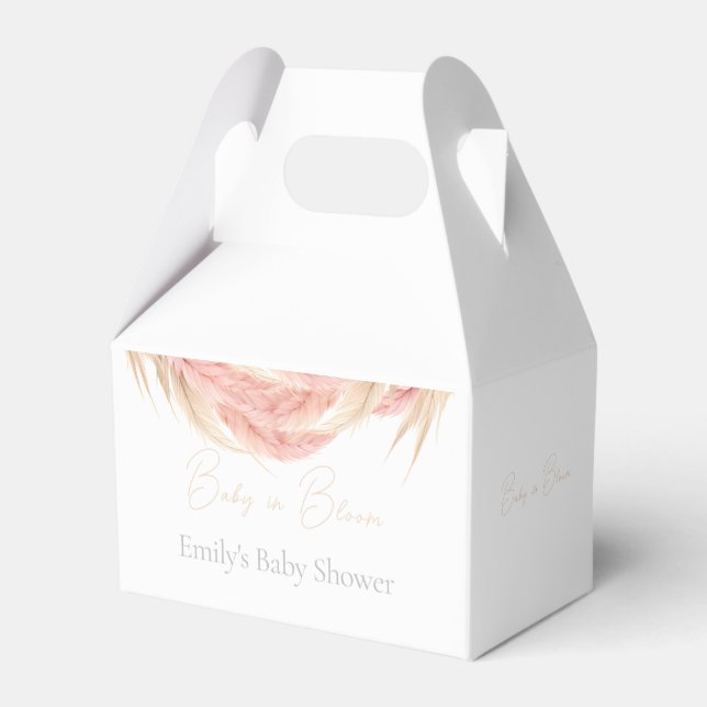 Baby in Bloom Pampas Grass Baby Shower Favour Box (Back Side)