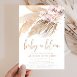 Baby in bloom pampas grass boho girl baby shower invitation<br><div class="desc">For more advanced customisation of this design,  simply select the "Customise It" button above!</div>