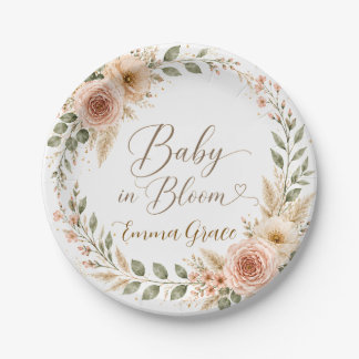 Baby in Bloom Paper Plates