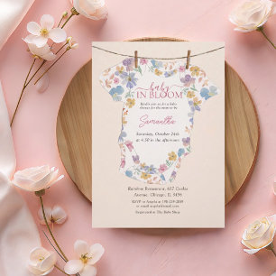 Baby In Bloom Pastel Watercolor Baby Shower Invitation