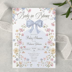 Baby In Bloom Pastel Wildflower Baby Shower Invitation