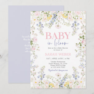 Baby in Bloom Pastel Wildflowers Baby Shower Invitation
