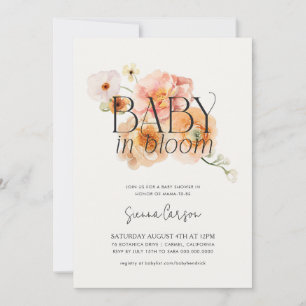 Baby in Bloom Peachy Baby Shower Invitation