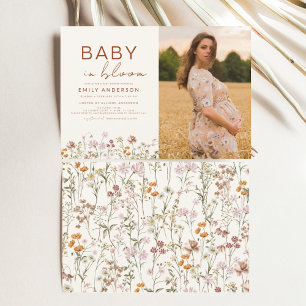 Baby in Bloom Photo Baby Shower Garden Invitation