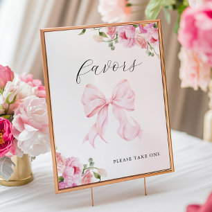 Baby in Bloom Pink Bow Favours Poster