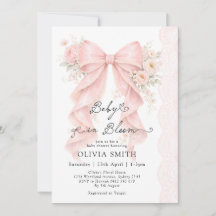Baby in Bloom Pink Bow Girl Baby Shower