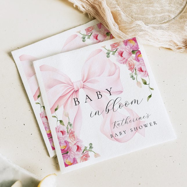 Baby in Bloom Pink Bow Napkin (Creator Uploaded)