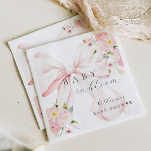 Baby in Bloom Pink Bow Napkin