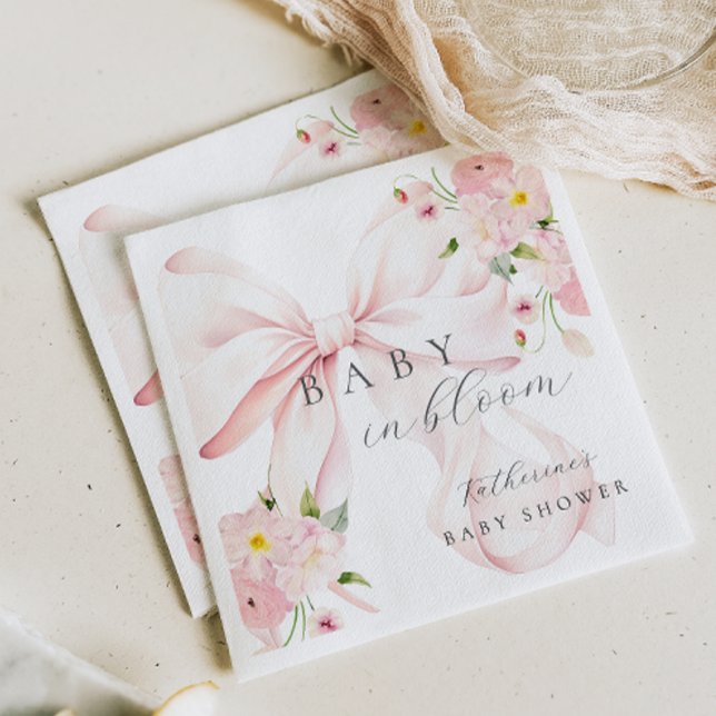 Baby in Bloom Pink Bow Napkin (Creator Uploaded)