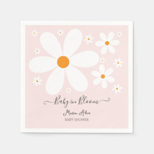 Baby in Bloom Pink Daisy Baby Shower Invitation Napkin