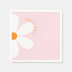 Baby in Bloom Pink Daisy Baby Shower Napkin