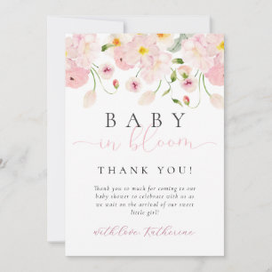 Baby In Bloom Pink Floral Baby Shower Invitation