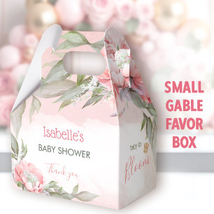 Baby In Bloom Pink Girl Baby Shower Gable Favour Box