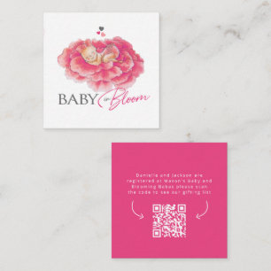 Baby in bloom pink registry baby shower card 