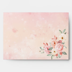 Baby In Bloom Pink Watercolor Floral Baby Shower Envelope