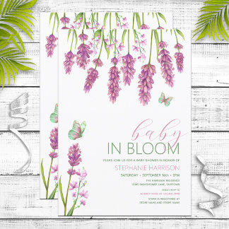 Baby in Bloom Pink Wildflower Baby Shower Invitation