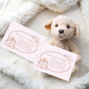 Baby in bloom preppy baby shower book request enclosure card