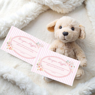 Baby in bloom preppy baby shower diaper raffle enclosure card