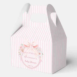 Baby in bloom preppy bow baby shower custom favour box
