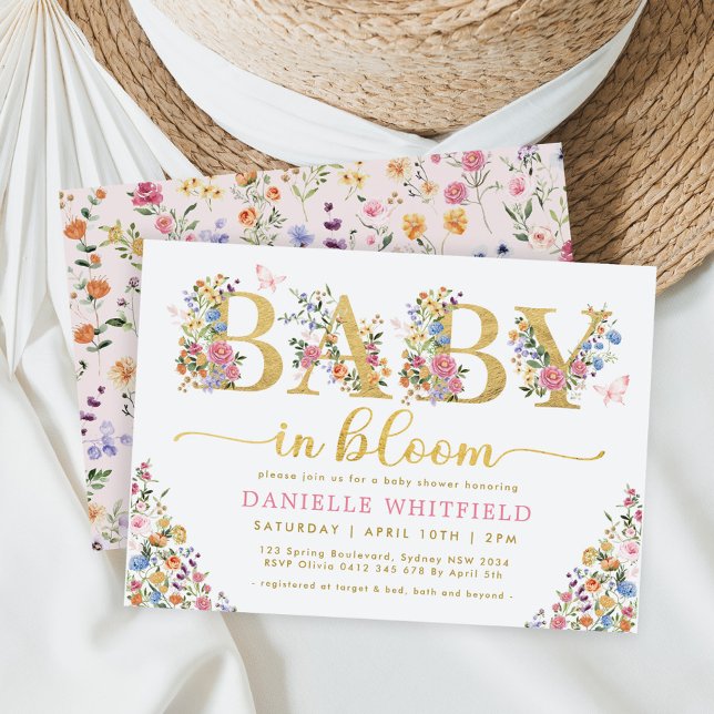 Baby in Bloom Pretty Wildflower Garden Shower Invitation (Creator Uploaded)