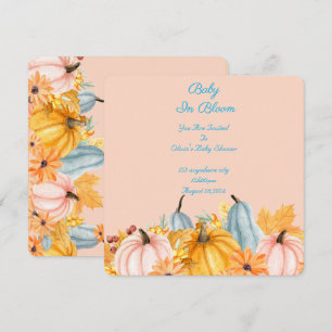 baby in bloom pumpkins baby shower invitation